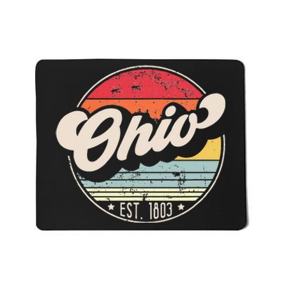 Retro Ohio Home State OH Cool 70s Style Sunset Mousepad