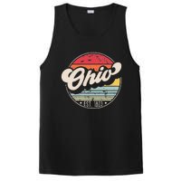 Retro Ohio Home State OH Cool 70s Style Sunset PosiCharge Competitor Tank