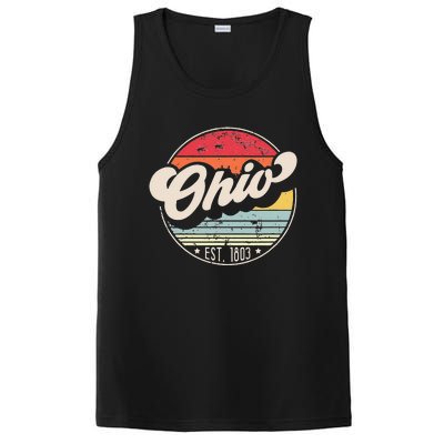 Retro Ohio Home State OH Cool 70s Style Sunset PosiCharge Competitor Tank