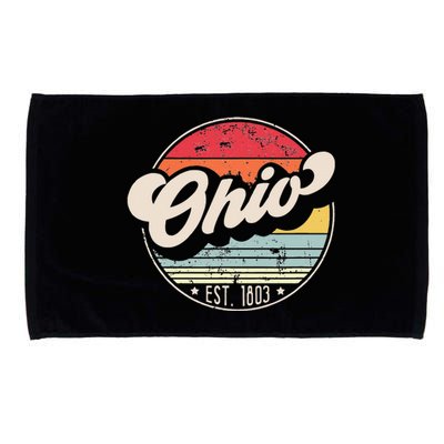 Retro Ohio Home State OH Cool 70s Style Sunset Microfiber Hand Towel