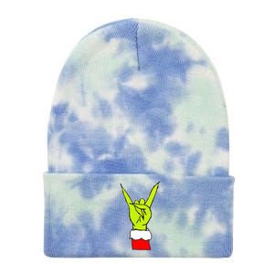 Rock On Hand Christmas Rock & Roll Elf Xmas Tie Dye 12in Knit Beanie