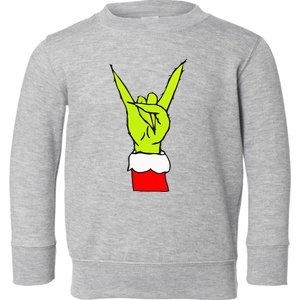 Rock On Hand Christmas Rock & Roll Elf Xmas Toddler Sweatshirt