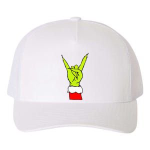 Rock On Hand Christmas Rock & Roll Elf Xmas Yupoong Adult 5-Panel Trucker Hat