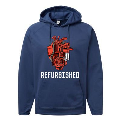 Refurbished Open Heart Surgery Recovery Open Heart Surgery Gift Performance Fleece Hoodie