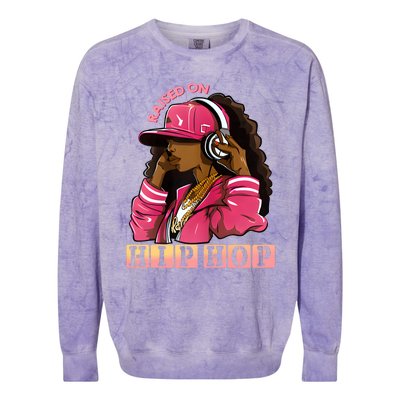 RAISED ON HIP HOP Fashion 50th Rap Anniversary Colorblast Crewneck Sweatshirt