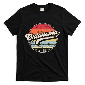 Retro Oklahoma Home State Ok Cool 70s Style Sunset T-Shirt