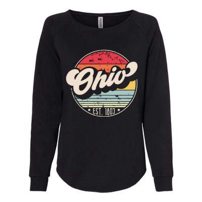 Retro Ohio Home State Oh Cool 70s Style Sunset Womens California Wash Sweatshirt