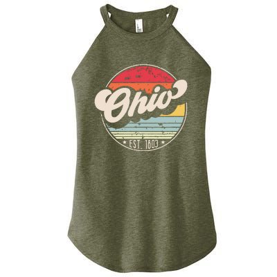 Retro Ohio Home State Oh Cool 70s Style Sunset Women's Perfect Tri Rocker Tank