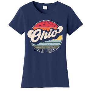 Retro Ohio Home State Oh Cool 70s Style Sunset Women's T-Shirt