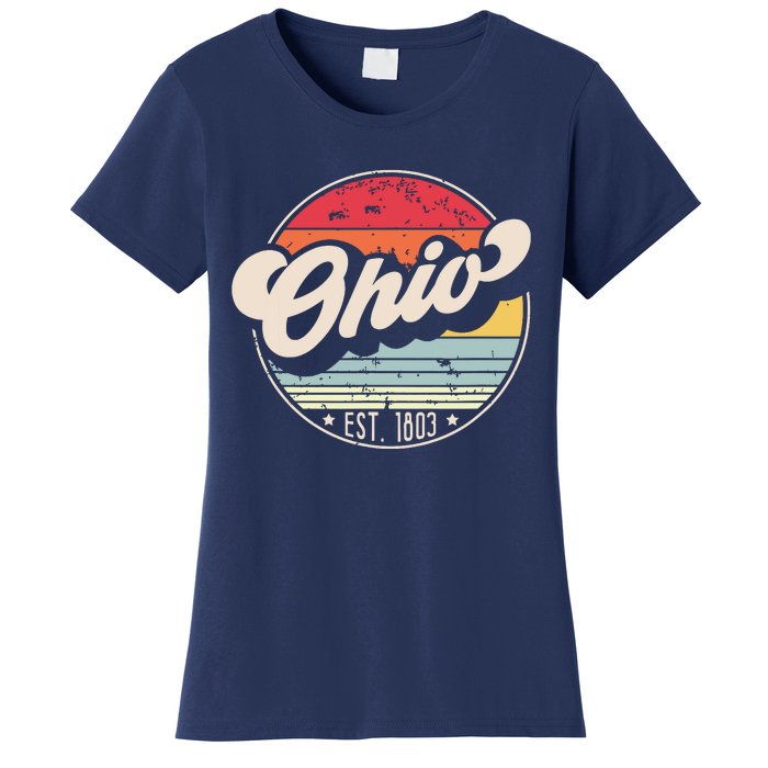 Retro Ohio Home State Oh Cool 70s Style Sunset Women's T-Shirt