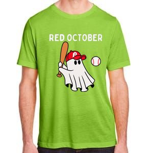 Red October Halloween Baseball Ghost Adult ChromaSoft Performance T-Shirt