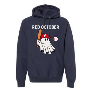 Red October Halloween Baseball Ghost Premium Hoodie