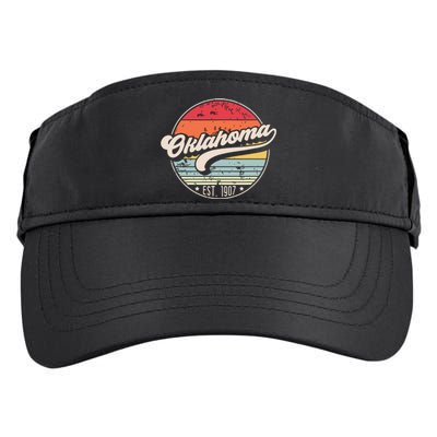 Retro Oklahoma Home State Ok Cool 70s Style Sunset Adult Drive Performance Visor