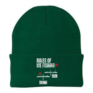 Rules Of Ice Fishing Ice Fisher Fisherman Knit Cap Winter Beanie