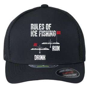 Rules Of Ice Fishing Ice Fisher Fisherman Flexfit Unipanel Trucker Cap