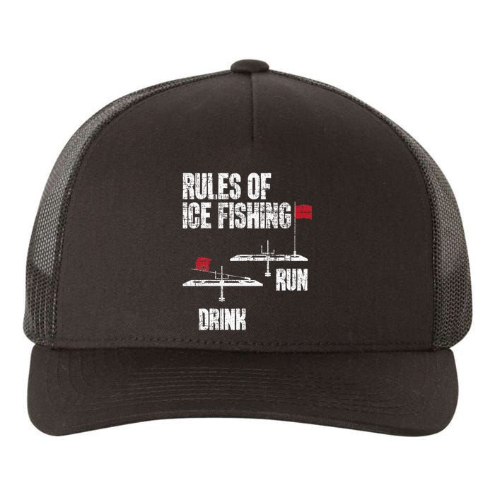 Rules Of Ice Fishing Ice Fisher Fisherman Yupoong Adult 5-Panel Trucker Hat