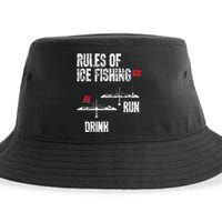 Rules Of Ice Fishing Ice Fisher Fisherman Sustainable Bucket Hat