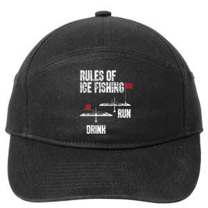 Rules Of Ice Fishing Ice Fisher Fisherman 7-Panel Snapback Hat