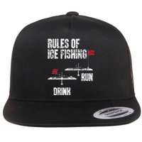 Rules Of Ice Fishing Ice Fisher Fisherman Flat Bill Trucker Hat