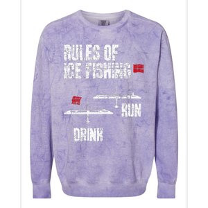 Rules Of Ice Fishing - Ice Fisher Fisherman Fishing Colorblast Crewneck Sweatshirt