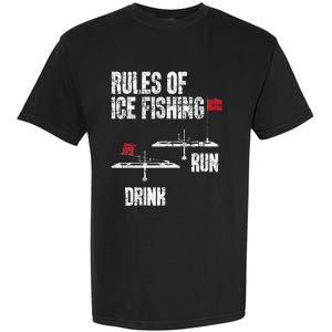 Rules Of Ice Fishing - Ice Fisher Fisherman Fishing Garment-Dyed Heavyweight T-Shirt