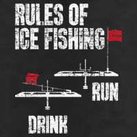Rules Of Ice Fishing - Ice Fisher Fisherman Fishing 7 Panel Mesh Trucker Snapback Hat