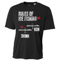 Rules Of Ice Fishing - Ice Fisher Fisherman Fishing Cooling Performance Crew T-Shirt