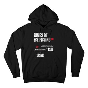 Rules Of Ice Fishing - Ice Fisher Fisherman Fishing Hoodie