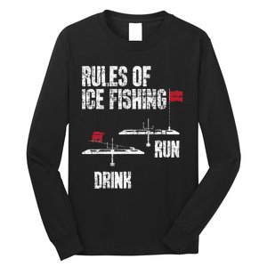 Rules Of Ice Fishing - Ice Fisher Fisherman Fishing Long Sleeve Shirt