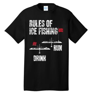 Rules Of Ice Fishing - Ice Fisher Fisherman Fishing Tall T-Shirt