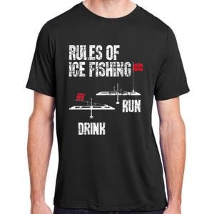 Rules Of Ice Fishing - Ice Fisher Fisherman Fishing Adult ChromaSoft Performance T-Shirt