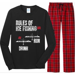 Rules Of Ice Fishing - Ice Fisher Fisherman Fishing Long Sleeve Pajama Set