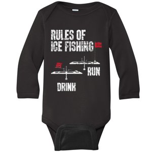 Rules Of Ice Fishing - Ice Fisher Fisherman Fishing Baby Long Sleeve Bodysuit