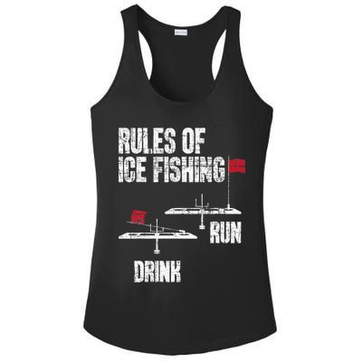 Rules Of Ice Fishing - Ice Fisher Fisherman Fishing Ladies PosiCharge Competitor Racerback Tank