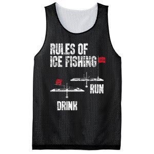 Rules Of Ice Fishing - Ice Fisher Fisherman Fishing Mesh Reversible Basketball Jersey Tank