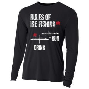 Rules Of Ice Fishing - Ice Fisher Fisherman Fishing Cooling Performance Long Sleeve Crew