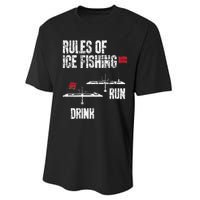 Rules Of Ice Fishing - Ice Fisher Fisherman Fishing Performance Sprint T-Shirt