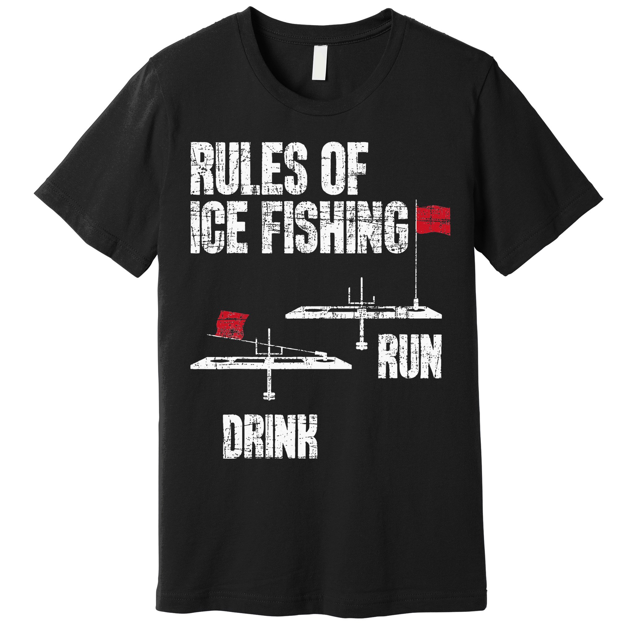 Rules Of Ice Fishing - Ice Fisher Fisherman Fishing Premium T-Shirt