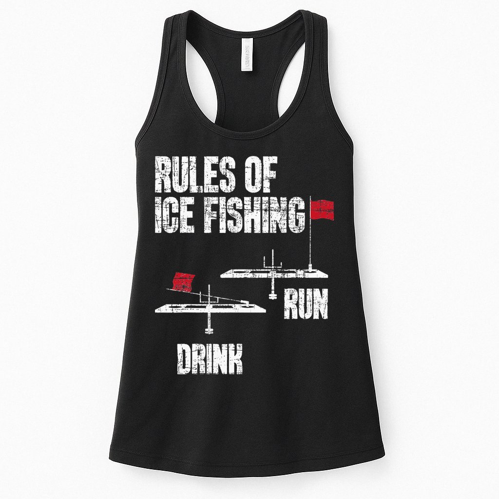 Rules Of Ice Fishing - Ice Fisher Fisherman Fishing Womens Tank Top