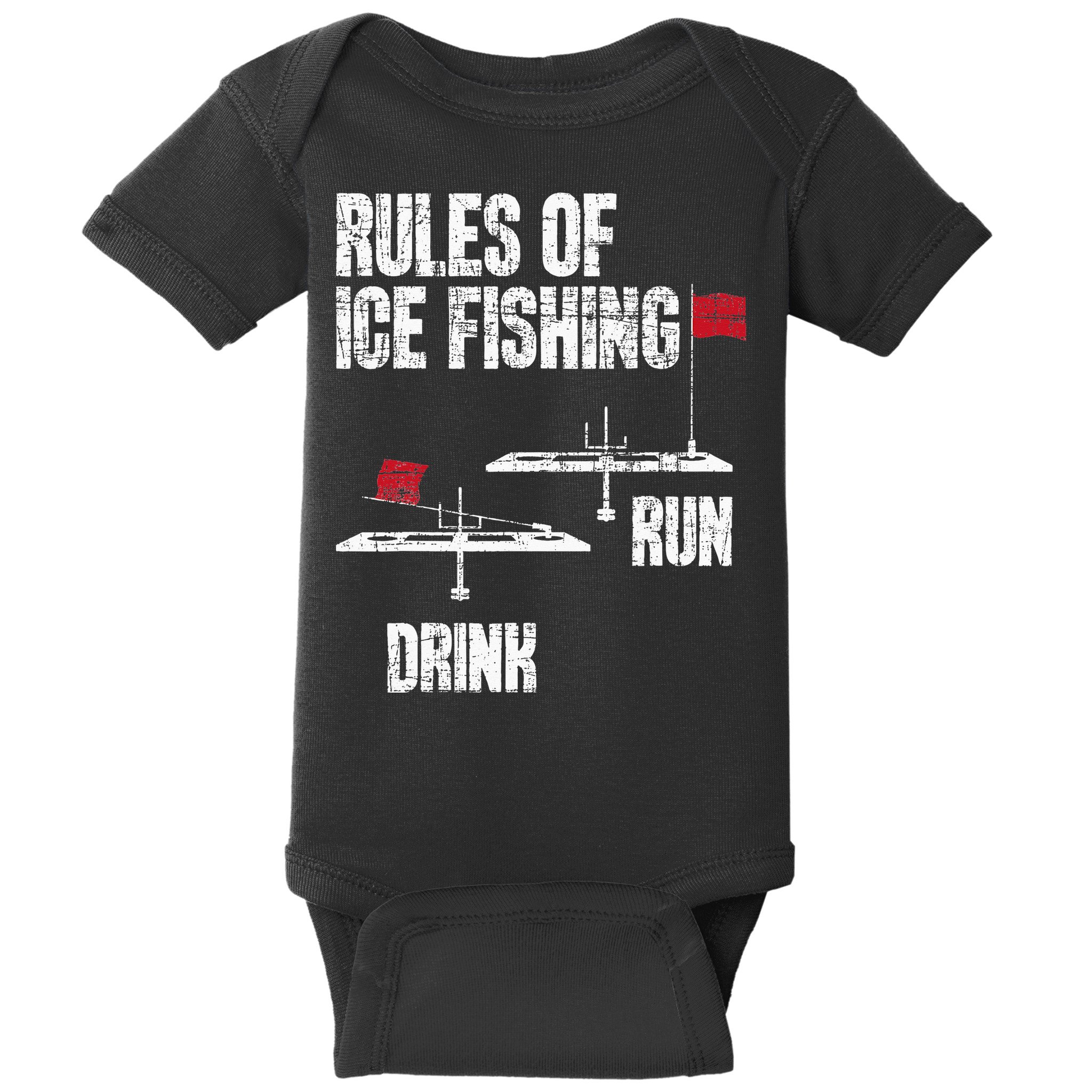 Rules Of Ice Fishing - Ice Fisher Fisherman Fishing Baby Bodysuit