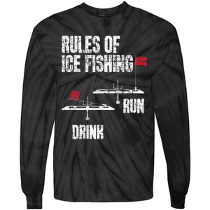 Rules Of Ice Fishing - Ice Fisher Fisherman Fishing Tie-Dye Long Sleeve Shirt