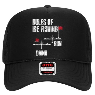 Rules Of Ice Fishing - Ice Fisher Fisherman Fishing Trucker Hat