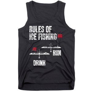 Rules Of Ice Fishing - Ice Fisher Fisherman Fishing Tank Top