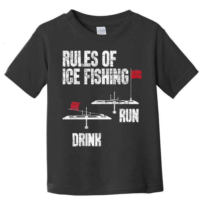 Rules Of Ice Fishing - Ice Fisher Fisherman Fishing Toddler T-Shirt