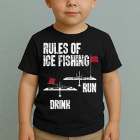 Rules Of Ice Fishing - Ice Fisher Fisherman Fishing Toddler T-Shirt