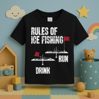 Rules Of Ice Fishing - Ice Fisher Fisherman Fishing Toddler T-Shirt