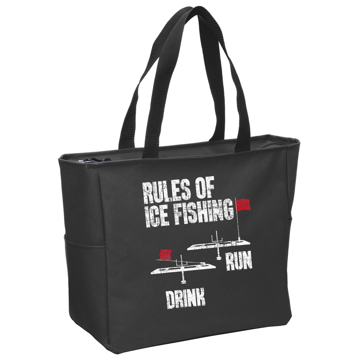 Rules Of Ice Fishing - Ice Fisher Fisherman Fishing Zip Tote Bag