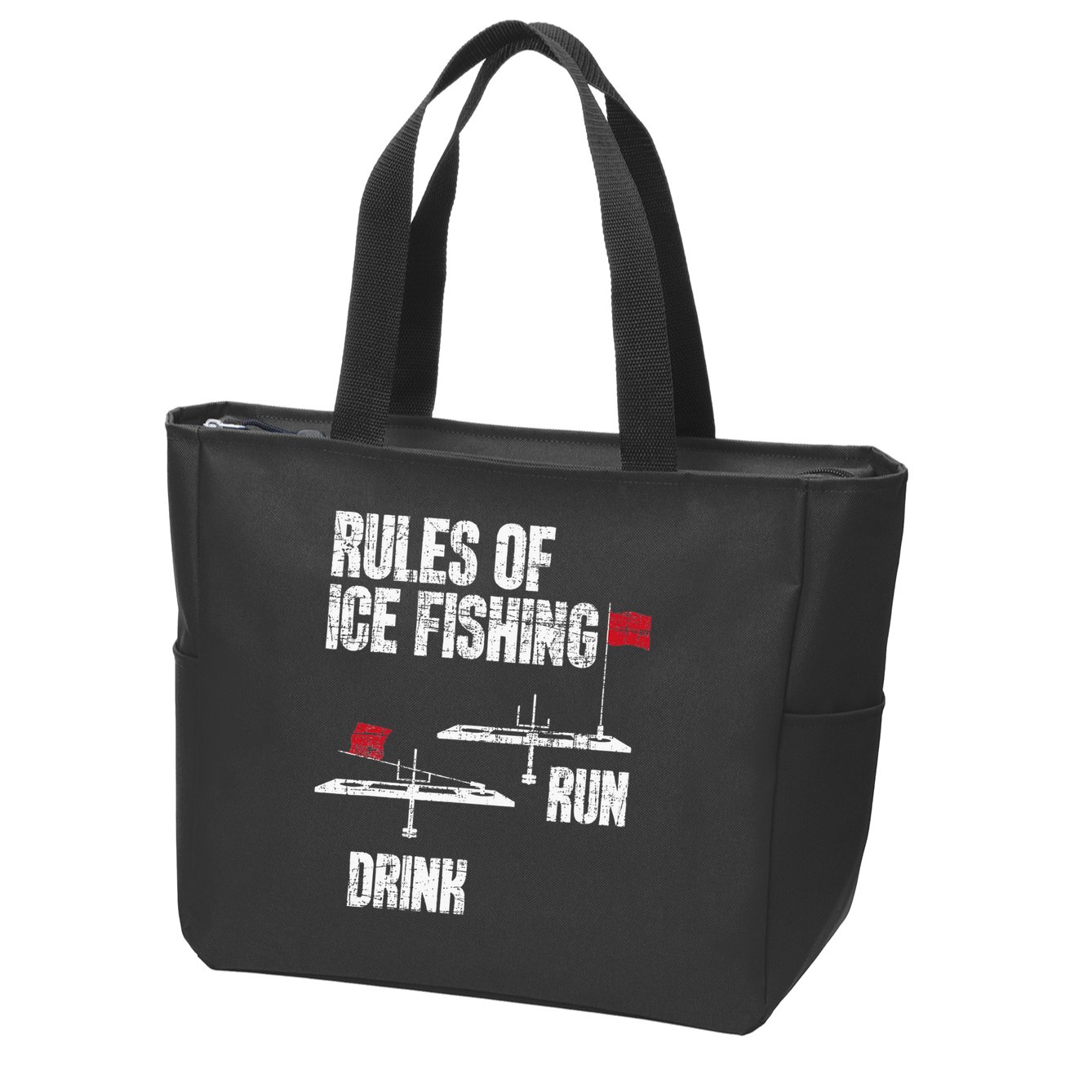 Rules Of Ice Fishing - Ice Fisher Fisherman Fishing Zip Tote Bag