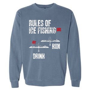 Rules Of Ice Fishing - Ice Fisher Fisherman Fishing Garment-Dyed Sweatshirt