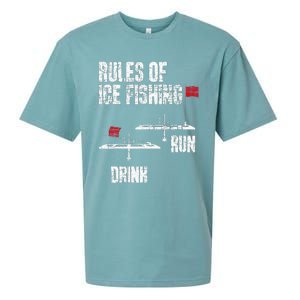 Rules Of Ice Fishing - Ice Fisher Fisherman Fishing Sueded Cloud Jersey T-Shirt